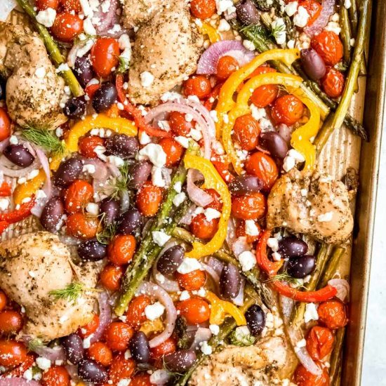 Greek Sheet Pan Chicken and Veggies