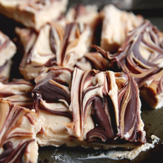 PB Nutella Frozen Yogurt Bark