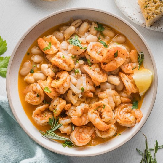 Lemony Shrimp and Bean Stew