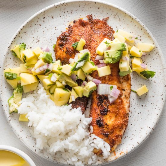 Blackened Fish with Mango Salsa