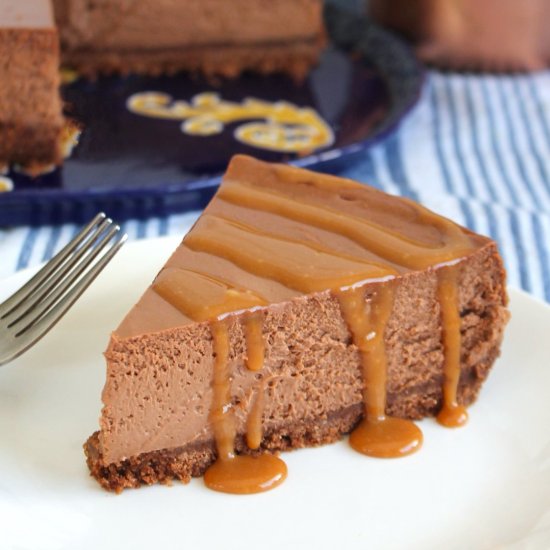 Dark Chocolate Cajeta Cheesecake