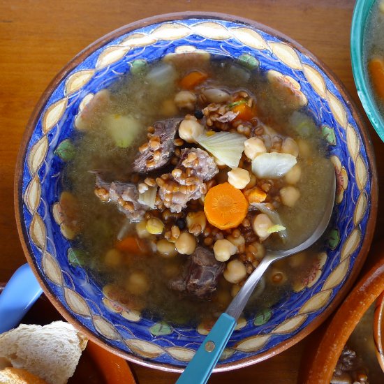 Beef, Wheat and Chickpea Stew