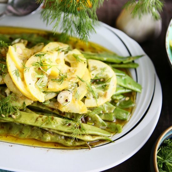 Grilled Runner Beans with Lemon Dr