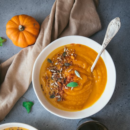 Butternut and red lentil soup