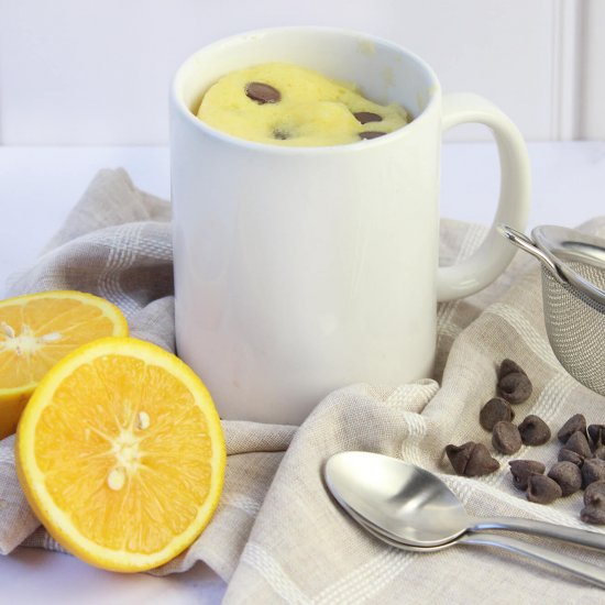 Orange chocolate chip mug cake