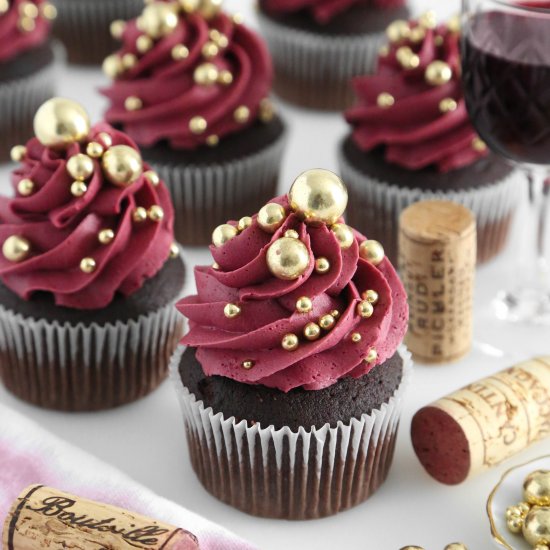 Chocolate Red Wine Cupcakes