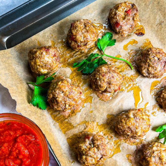 Juicy Baked Italian Meatballs