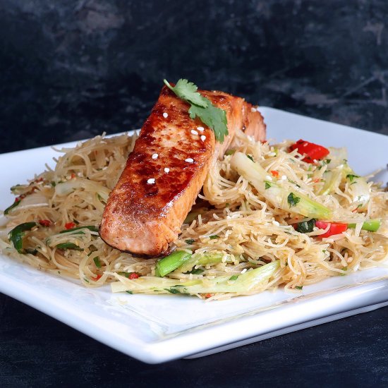 Asian Salmon with Chilli Noodles