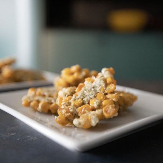 Seared corn and seaweed fritters