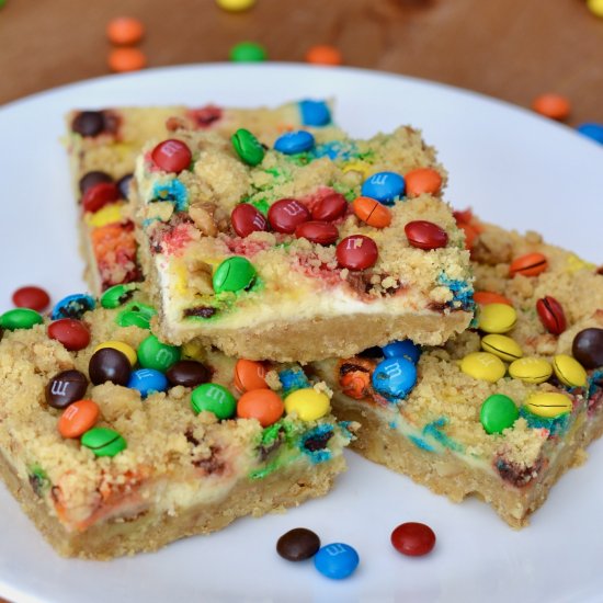 M&M Cheesecake Squares