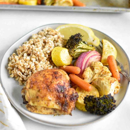 Mediterranean Chicken Thighs Sheet