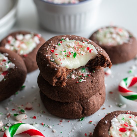 Candy Cane Thumbprints