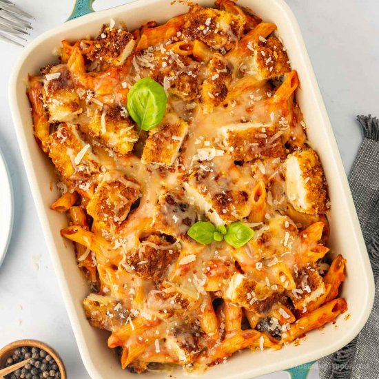 Chicken Parmesan Pasta Casserole