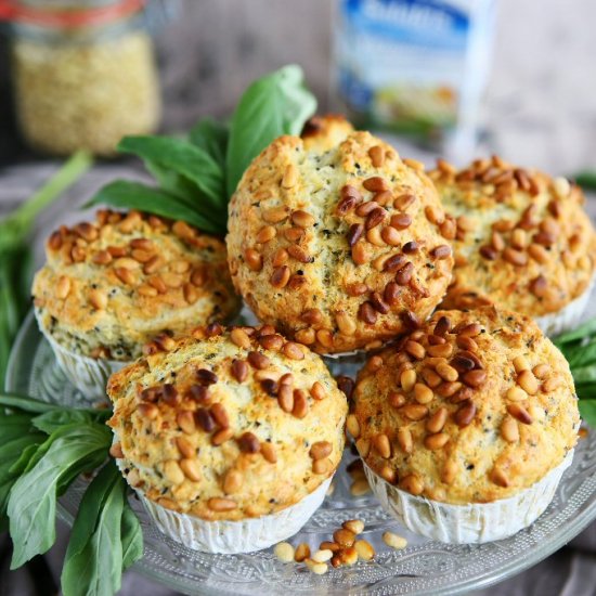 Halloumi Muffins with Basil and Ni