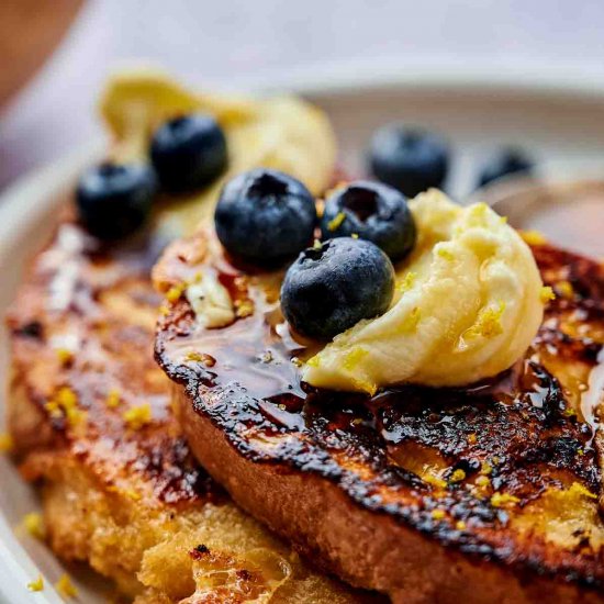 Lemon Blue Mascarpone French Toast