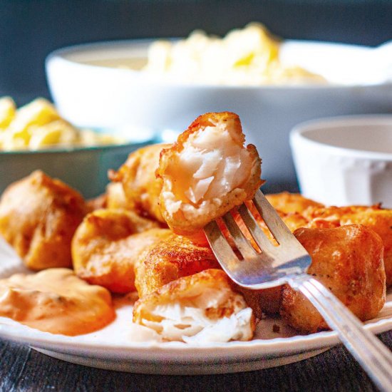 Easy Beer Battered Cod Nuggets