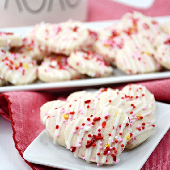 Mini Valentine Shortbread Cookies