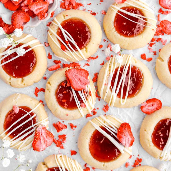 Strawberry Thumbprint Cookies