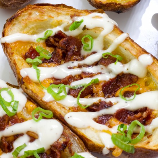 air fryer loaded potato skins