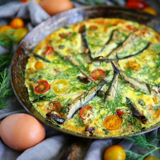 Hot Smoked Sprat Frittata