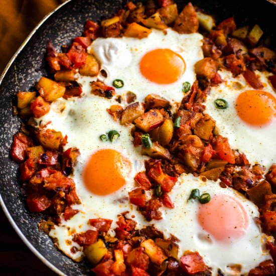 Afghani Breakfast Eggs with Potatoe