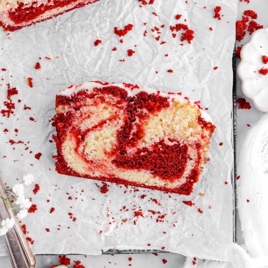 Red Velvet Swirl Loaf Cake