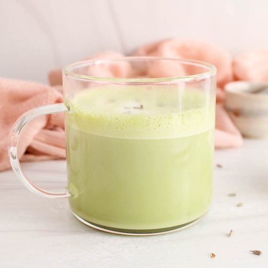 Lavender matcha latte