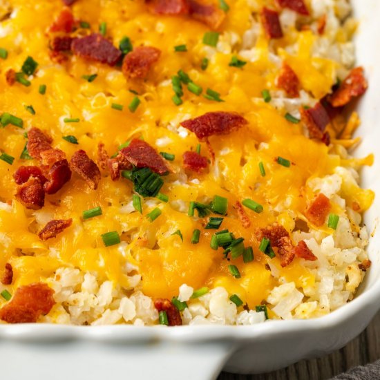 Baked Cheesy Cauliflower Rice