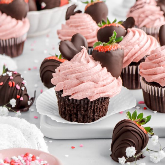 Chocolate Strawberry Cupcakes