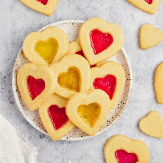 Stained Glass Heart Cookies