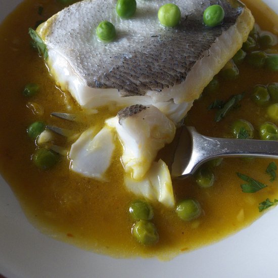 Hake in Saffron Sauce