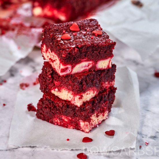 Keto Red Velvet Cheesecake Brownies