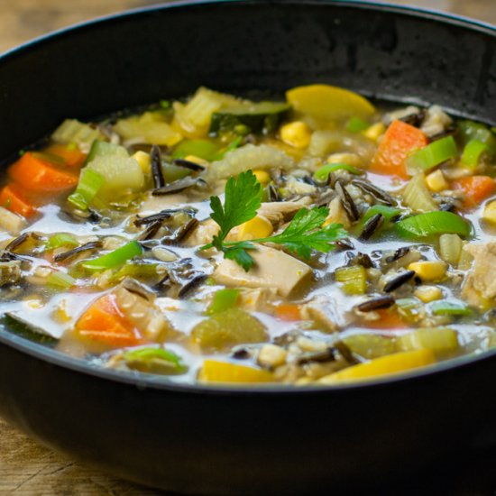 Chicken, Wild Rice & Veggie Soup