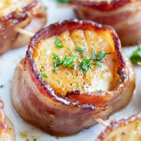 Pan-Seared Bacon Wrapped Scallops