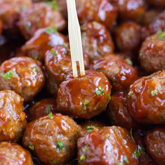 Crockpot Grape Jelly Meatballs