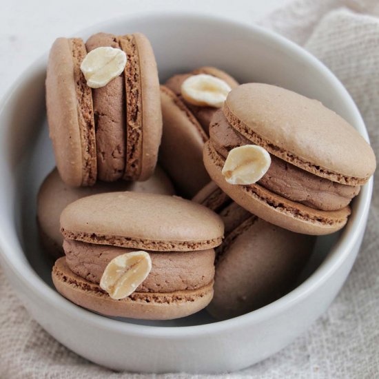 Chocolate Peanut Butter Macarons