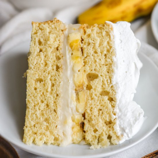 Vegan Banana Cream Pie Cake