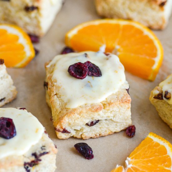 Vegan Cranberry Orange Scones