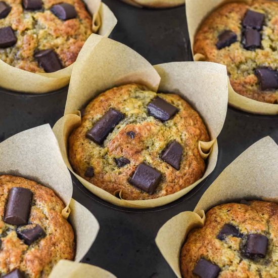 Banana Chocolate Chunk Muffins