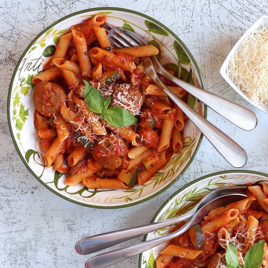 One Pot Pasta with Meatballs