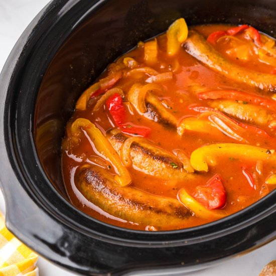 Crock Pot Sausage Peppers & Onions