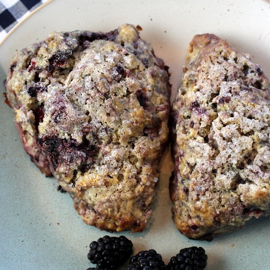 Blackberry-Rye cream scones