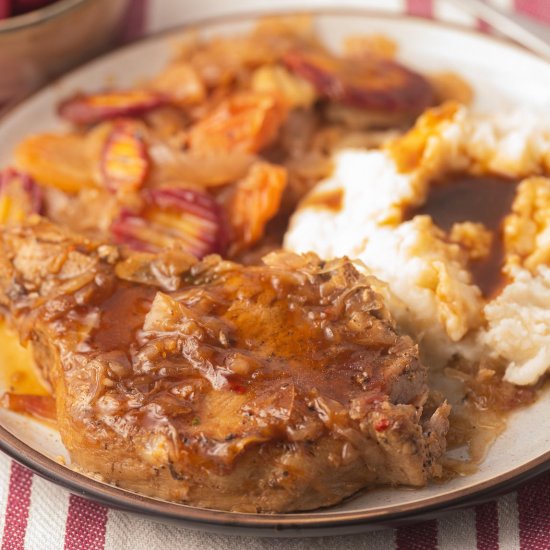 Crockpot Pork Chops and Sauerkraut