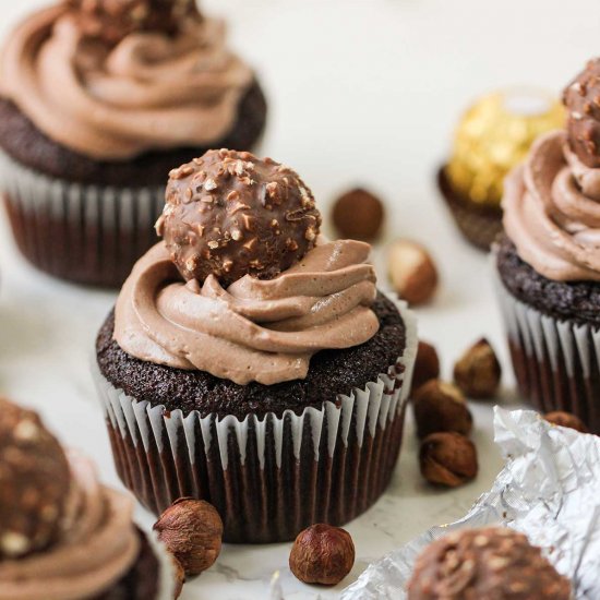 Nutella Ferrero Rocher cupcakes