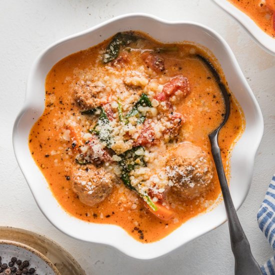 Creamy Tomato Meatball Soup