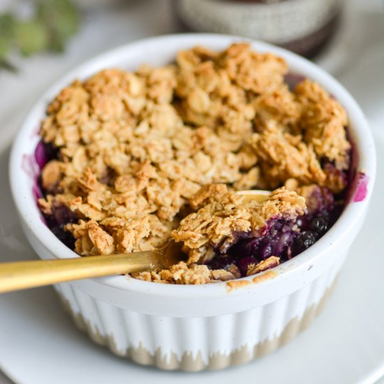 Single Serving Blueberry Crisp