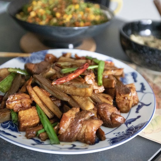 Lotus root and pork belly