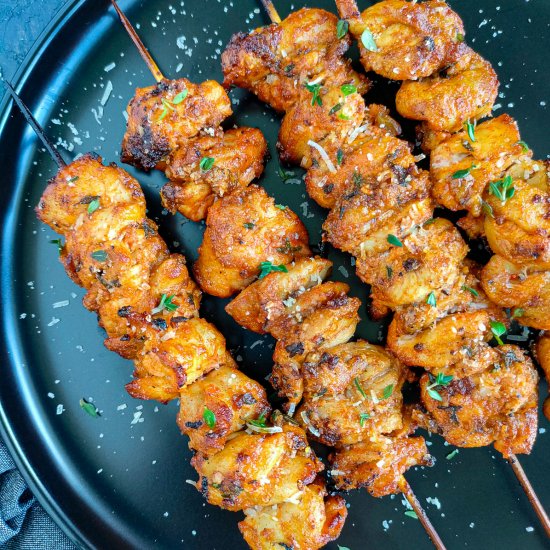 Garlic Parmesan Chicken Skewers