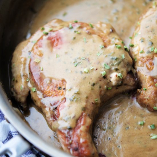 Creamy Honey Mustard Pork Chops