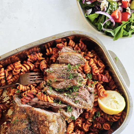 Greek Lamb Roast with Pasta